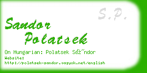 sandor polatsek business card